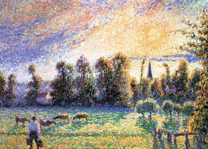 Camille Pissarro Sunset Norge oil painting art